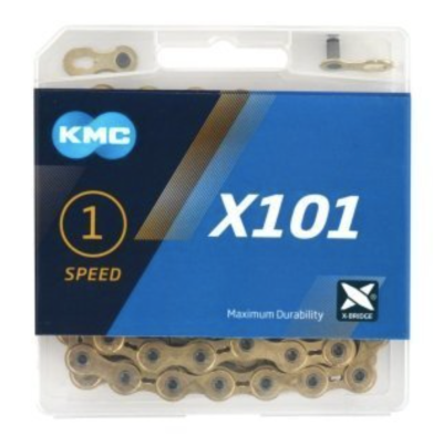 Цепь KMC X101 1 ск. 112L Gold (BX101G112) фото в интернет-магазине FrontFlip.Ru