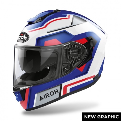 AIROH шлем интеграл ST.501 SQUARE BLUE/RED GLOSS фото в интернет-магазине FrontFlip.Ru