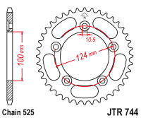 JT Звезда цепного привода JTR744.36