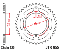 JT Звезда цепного привода JTR855.45ZBK