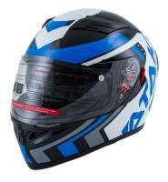 Шлем интеграл ATAKI JK316 Pattern, синий/белый/черный глянцевый