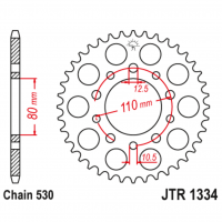 Звезда задняя (ведомая), (сталь) для 530 цепи, 44 зубьев (JT 1334.44)