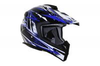 Шлем детский (кроссовый) VEGA HD210 JR. Blitz синий/черный/белый глянцевый