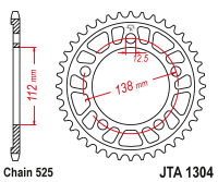 JT Звезда цепного привода JTA1304.43