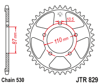 JT Звезда цепного привода JTR829.47ZBK