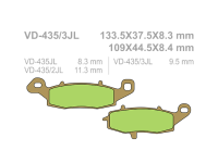 VESRAH Тормозные колодки  VD-435/3JL  (257)