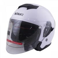 Шлем открытый со стеклом ATAKI JK526 Solid, белый глянцевый