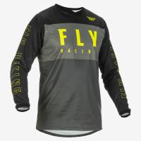 Джерси FLY RACING F-16 (2022), серый/черный/Hi-Vis желтый