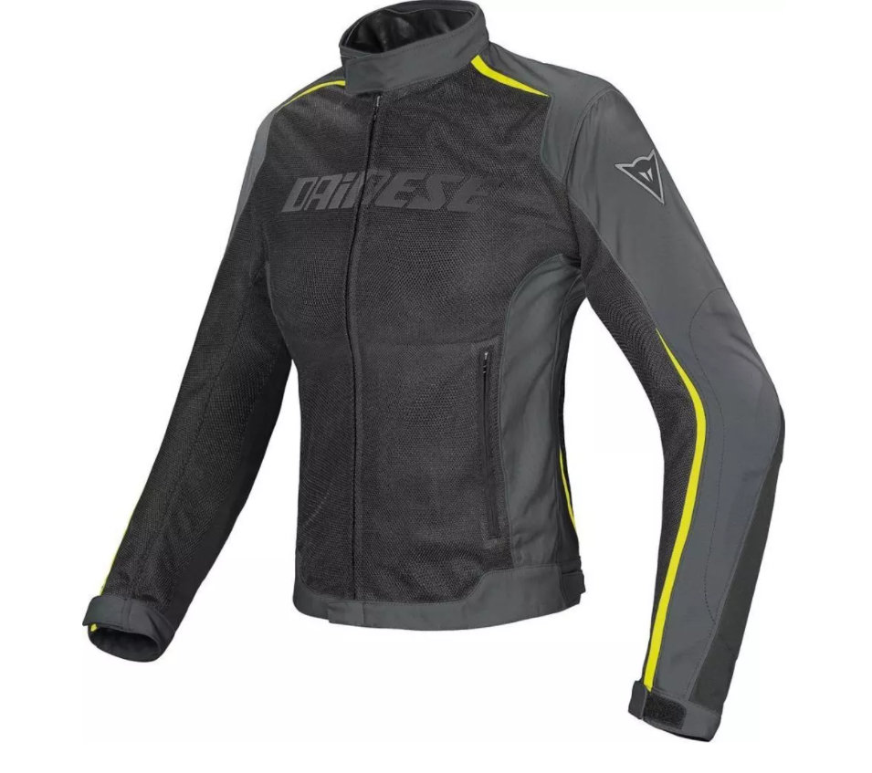 DAINESE HYDRA FLUX LADY D-DRY JACKET - BLACK/DARK-GULL-GRAY/FLUO-YELLOW  куртка жен купить в интернет-магазине мотоэкипировки в Москве и СПб