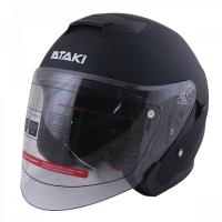Шлем открытый со стеклом ATAKI JK526 Solid, черный матовый