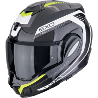 [SCORPION EXO] Мотошлем EXO-TECH EVO CARBON COSY, цвет Карбон/Желтый Неон/Белый