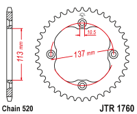 JT Звезда цепного привода JTR1760.40