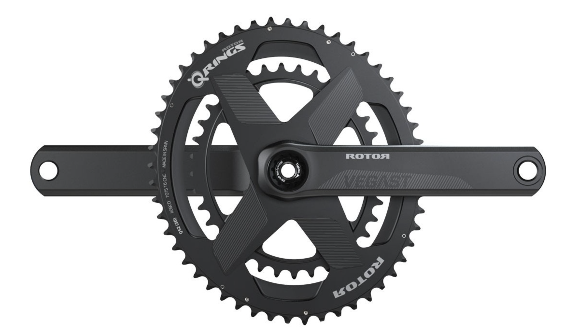 Rotor. Rotor 3d Crankset Axle. Rotor Oval Chainring. Rotor ALDHU track. Rotor bcd110x4 Outer Black 53t(39) (c01-516-08010-0).