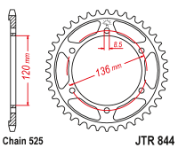 JT Звезда цепного привода JTR844.44
