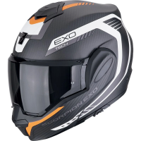 [SCORPION EXO] Мотошлем EXO-TECH EVO CARBON COSY, цвет Карбон Матовый/Оранжевый/Белый