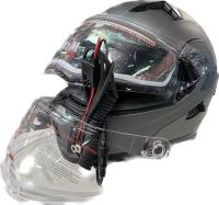 Снегоходный шлем с электроподогревом визора AiM JK906 Grey Metal