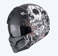 [SCORPION EXO] Мотошлем COMBAT II GENESIS, цвет Черный Матовый/Белый/Золотистый