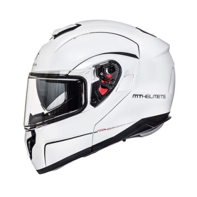 Шлем MT ATOM solid Gloss Pearl White фото в интернет-магазине FrontFlip.Ru