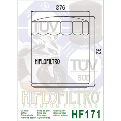 HIFLOFILTRO Масляные фильтры (HF171C) фото в интернет-магазине FrontFlip.Ru