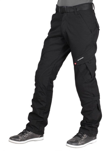 Мотоштаны мужские INFLAME CARGO WATERPROOF, цвет черный фото в интернет-магазине FrontFlip.Ru
