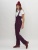 Полукомбинезон брюки горнолыжные темно-бордового цвета женские  66179Tb фото в интернет-магазине FrontFlip.Ru
