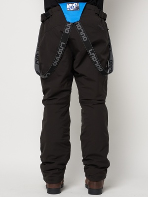 Полукомбинезон брюки горнолыжные мужские темно-серого цвета 6621TC фото в интернет-магазине FrontFlip.Ru