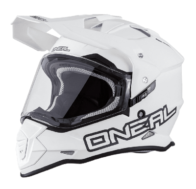 Шлем кроссовый со стеклом O'NEAL Sierra FLAT , мат. Белый фото в интернет-магазине FrontFlip.Ru