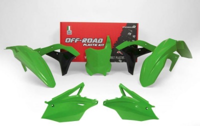 RTech Комплект пластика KX250F 17-20 зеленый-черный (moto parts) фото в интернет-магазине FrontFlip.Ru