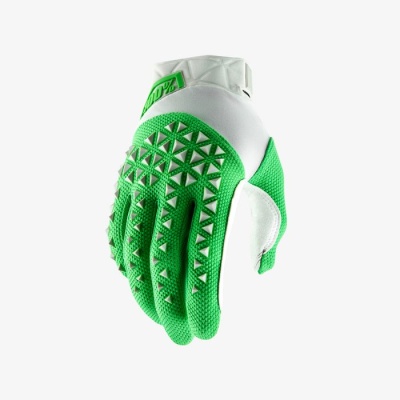 Мотоперчатки 100% Airmatic Glove Silver/Fluo Lime фото в интернет-магазине FrontFlip.Ru