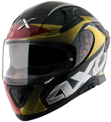 Шлем AXOR APEX CHROMTECH, цвет красный/чёрный/золото фото в интернет-магазине FrontFlip.Ru