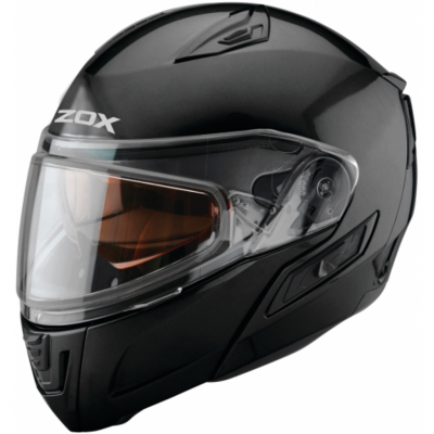 Шлем снегоходный ZOX Condor, двойное стекло, глянец черный фото в интернет-магазине FrontFlip.Ru
