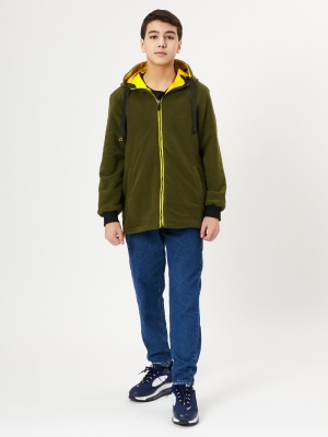 Куртка двусторонняя для мальчика желтого цвета 221J фото в интернет-магазине FrontFlip.Ru