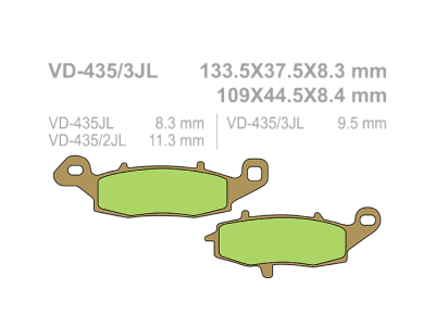VESRAH Тормозные колодки  VD-435/3JL  (257) фото в интернет-магазине FrontFlip.Ru