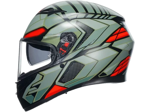 AGV Шлем K-3 E2206 DECEPT MATT BLACK/GREEN/RED фото в интернет-магазине FrontFlip.Ru