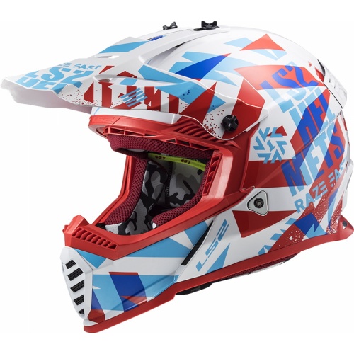 LS2 Мотошлем MX437 FAST MINI FUNKY красно-белый фото в интернет-магазине FrontFlip.Ru