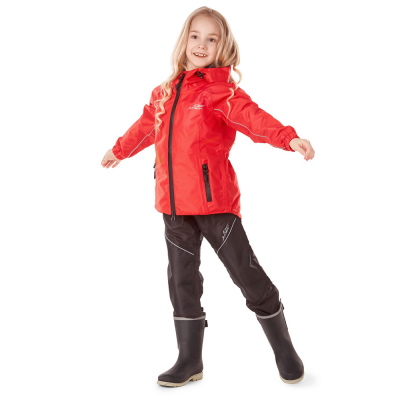 Dragonfly Детский комплект дождевой (куртка, брюки) EVO Kids RED (мембрана) фото в интернет-магазине FrontFlip.Ru