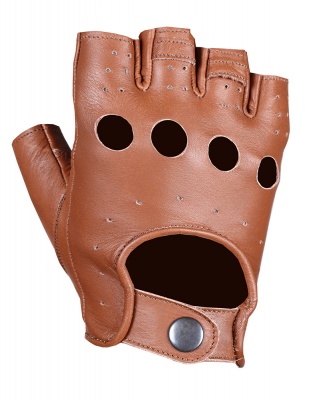 Перчатки (обрезки) мужские INFLAME CHOPER, кожа, цвет коричневый фото в интернет-магазине FrontFlip.Ru