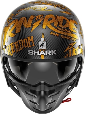 Шлем SHARK S-DRAK CARB FREESTYLE CUP Carbon/Gold фото в интернет-магазине FrontFlip.Ru