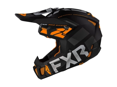 FXR MX Мотошлем Clutch Evo Helmet 22 Black/Orange фото в интернет-магазине FrontFlip.Ru