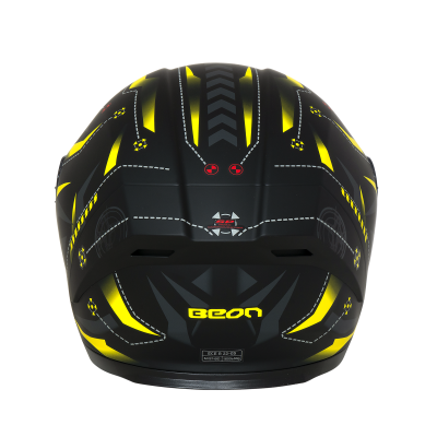 Шлем Beon B-503 matt black/yellow фото в интернет-магазине FrontFlip.Ru