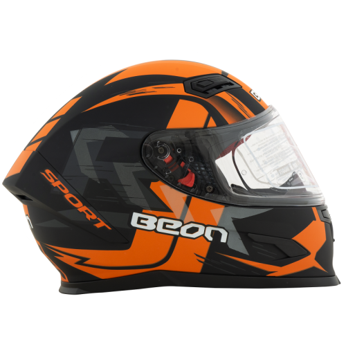 Шлем Beon B-503 matt black/orange фото в интернет-магазине FrontFlip.Ru