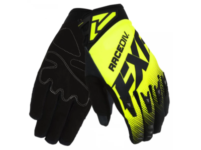 FXR MX Перчатки Factory Ride Adjustable MX Glove 20 Black/HiVis фото в интернет-магазине FrontFlip.Ru