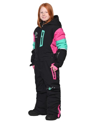 SNOW HEADQUARTER Снегоходный комбинезон для девочки T-9080 Розово-черный фото в интернет-магазине FrontFlip.Ru