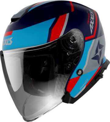 AXXIS OF504SV Mirage SV Damasko Matt Blue шлем открытый синий матовый фото в интернет-магазине FrontFlip.Ru