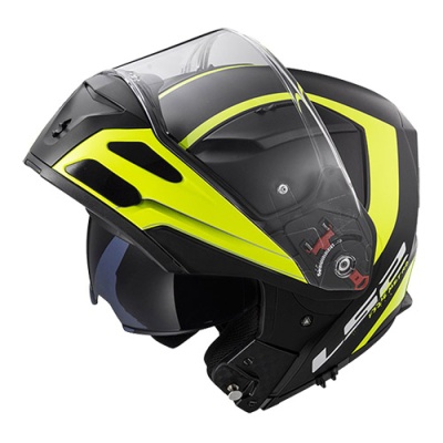 Мотошлем LS2 FF324 METRO RAPID Matt Black Hi-Vis Yellow+PINLOCK фото в интернет-магазине FrontFlip.Ru