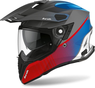 AIROH шлем трансформер COMMANDER PROGRESS BLUE/RED MAT фото в интернет-магазине FrontFlip.Ru