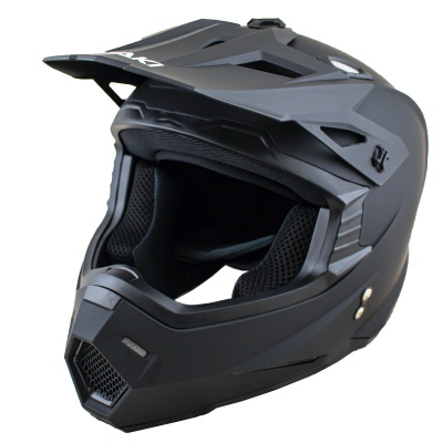 Шлем кроссовый ATAKI JK801A Solid, черный матовый фото в интернет-магазине FrontFlip.Ru
