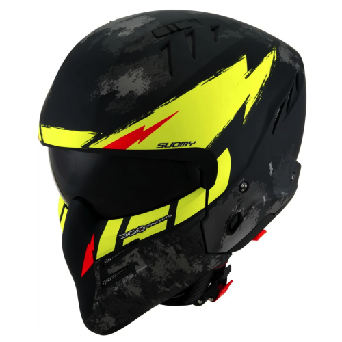 [SUOMY] Мотошлем ARMOR HI VOLT, цвет Черный Матовый/Желтый фото в интернет-магазине FrontFlip.Ru