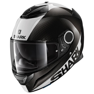 Шлем SHARK SPARTAN CARBON 1.2 SKIN White/Black/Glossy Carbon фото в интернет-магазине FrontFlip.Ru