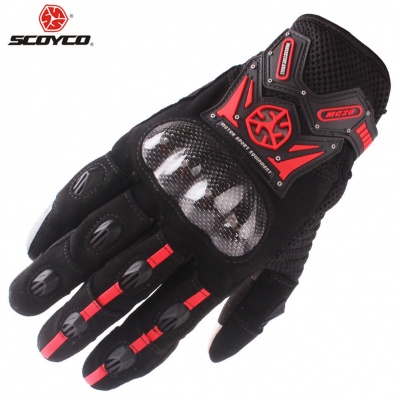 Перчатки Scoyco MC20 (Carbon) Red фото в интернет-магазине FrontFlip.Ru